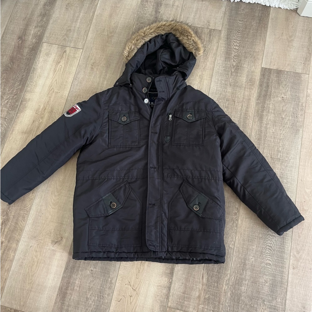 Coogi International NWOT RARE Jacket Parka Men 2XL Blk Removable Faux Fur Hood